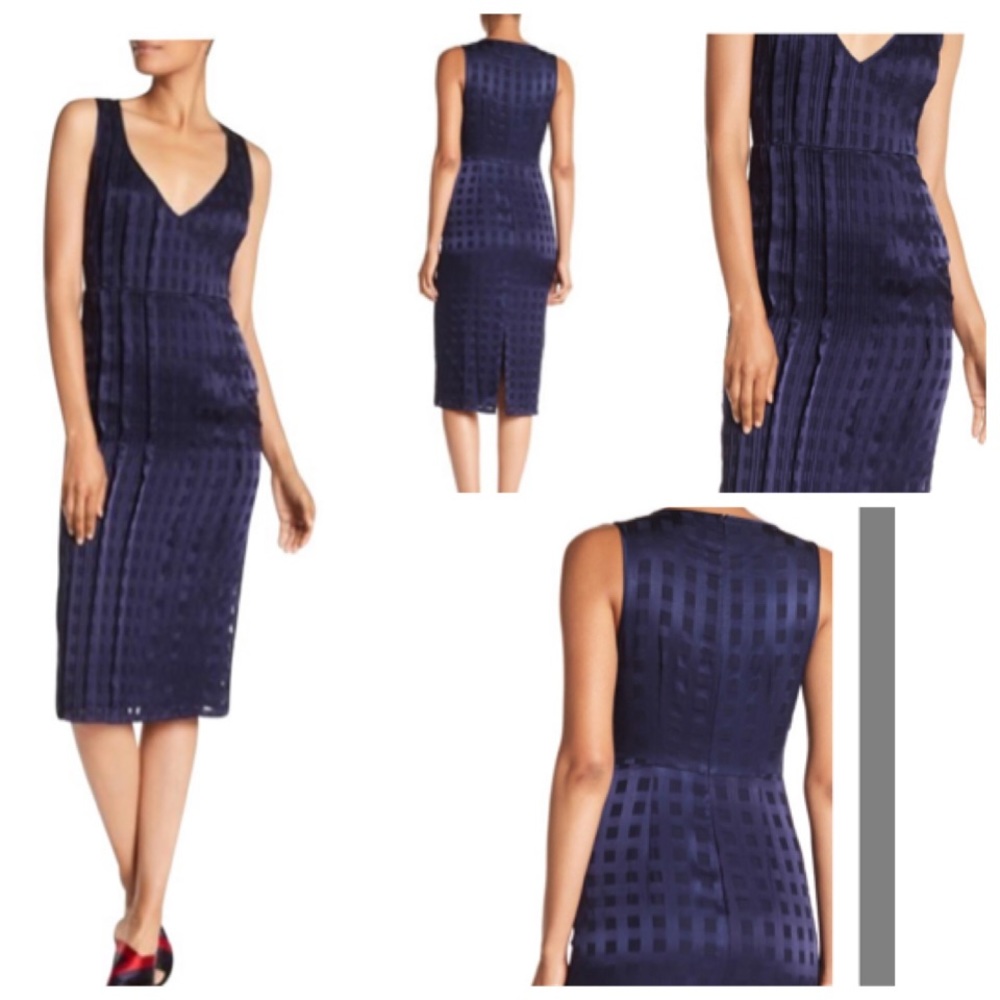 NWOT DVF - Blue Chiffon Midi Sheath Sleeveless 8